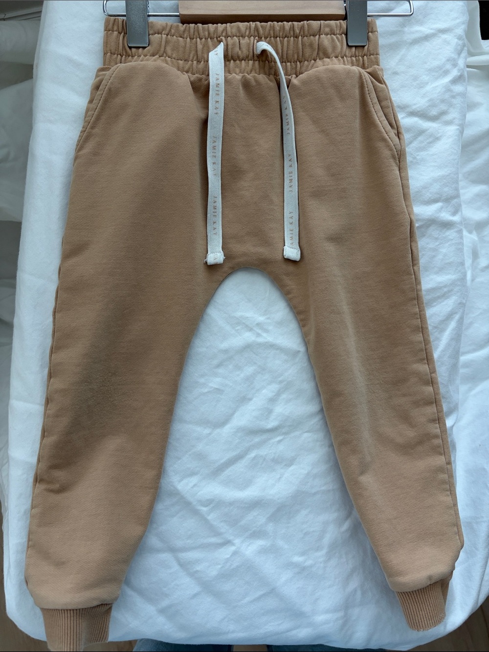 Kids Tan Jogger Sweatpants with Drawstring